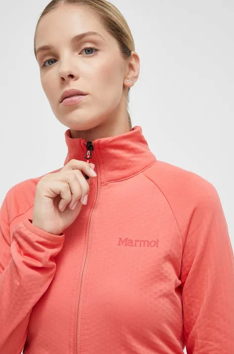 Marmot bluza sportowa Leconte Fleece kolor pomarańczowy gładka