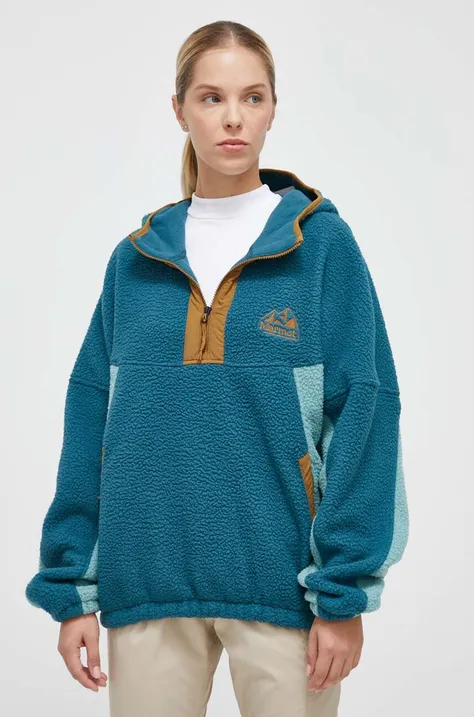 Športni pulover Marmot Super Aros turkizna barva, s kapuco