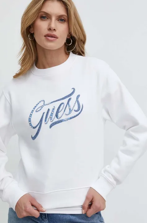 Кофта Guess жіноча колір білий з аплікацією