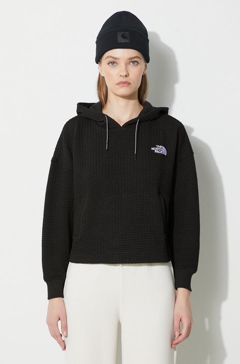Μπλούζα The North Face Mhysa χρώμα: μαύρο, με κουκούλα, NF0A853WJK31 F3NF0A853WJK31