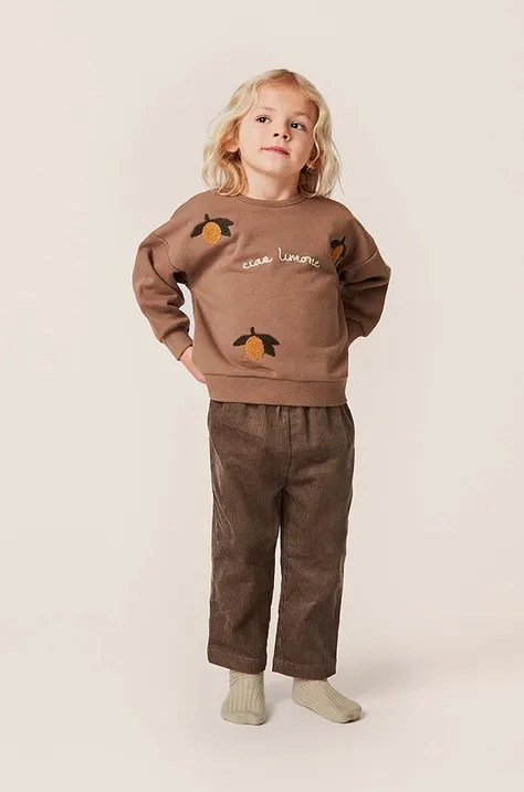 Παιδική μπλούζα Konges Sløjd χρώμα: καφέ