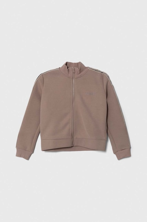 Guess bluza dziecięca kolor brązowy z aplikacją