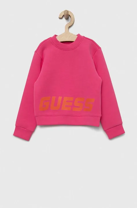 Guess bluza dziecięca kolor różowy z nadrukiem
