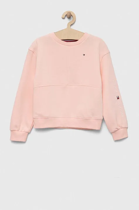 Tommy Hilfiger bluza dziecięca kolor różowy z aplikacją
