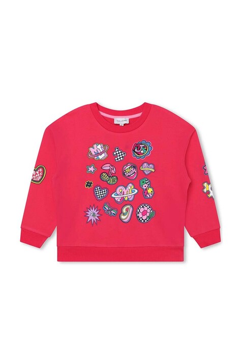 Детская хлопковая кофта Marc Jacobs цвет красный узор