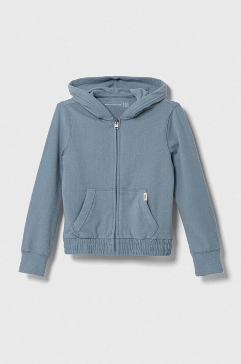 Detská mikina Abercrombie & Fitch s kapucňou, jednofarebná