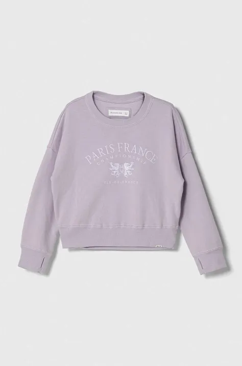 Abercrombie & Fitch bluza dziecięca kolor fioletowy z aplikacją