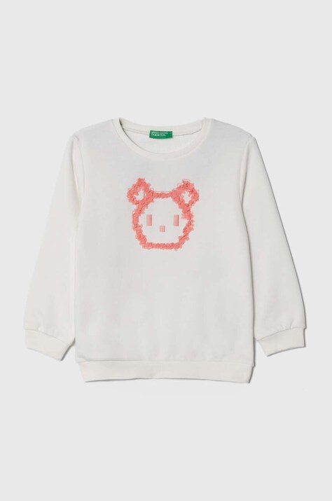 Дитяча кофта United Colors of Benetton колір білий з аплікацією
