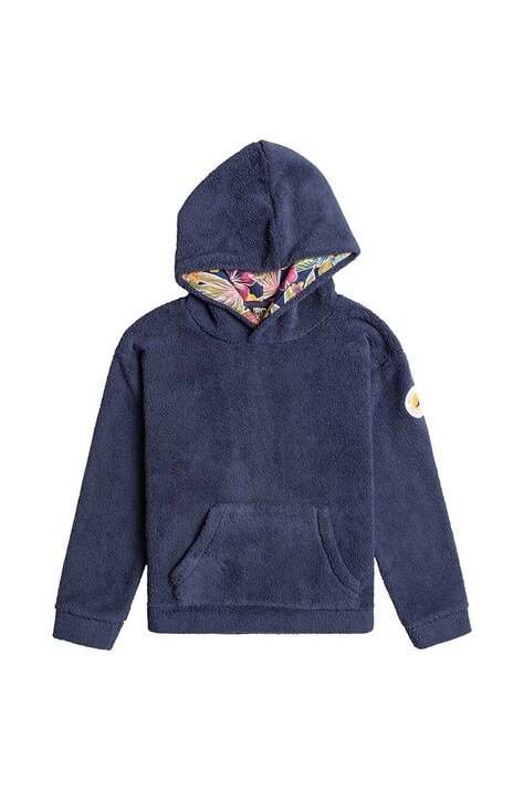 Детская кофта Roxy SOMEONE NEW PLFL цвет синий с капюшоном однотонная