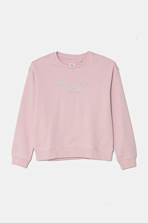 Dječja pamučna dukserica Pepe Jeans boja: ružičasta, s tiskom