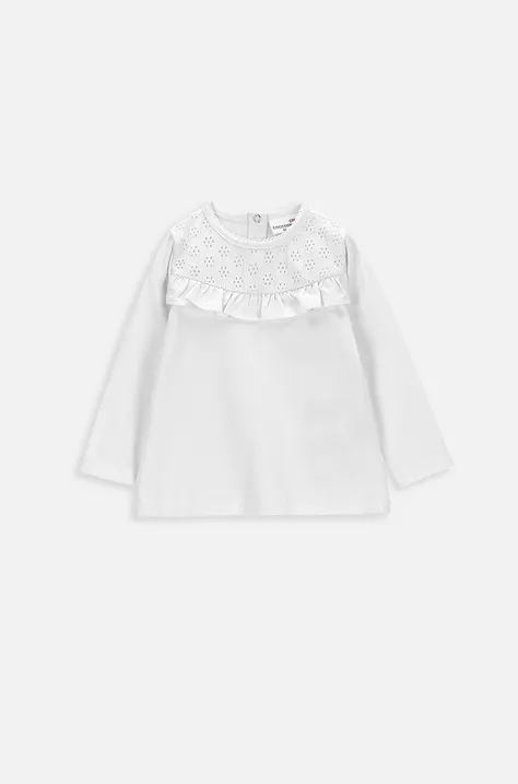 Бебешка блуза с дълги ръкави Coccodrillo в бяло