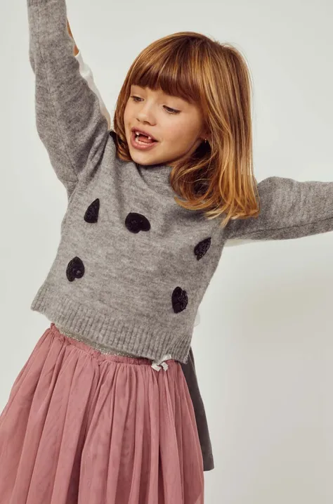 Dječji džemper zippy boja: siva