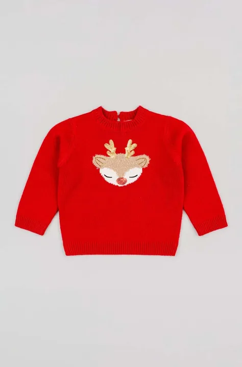 Detský sveter zippy červená farba
