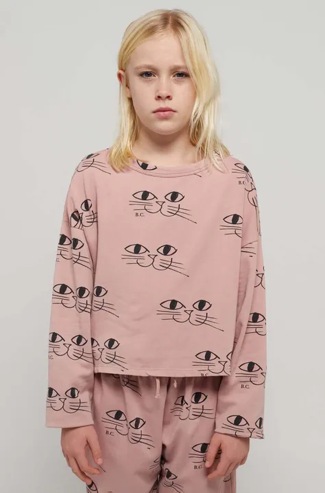 Bobo Choses bluza bawełniana dziecięca kolor różowy wzorzysta