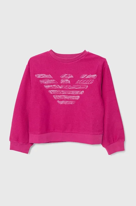 Emporio Armani bluza dziecięca kolor różowy z aplikacją