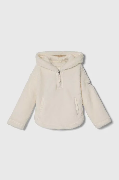 Abercrombie & Fitch bluza copii culoarea bej, cu glugă, neted