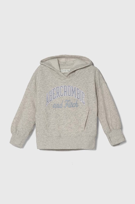 Παιδική μπλούζα Abercrombie & Fitch χρώμα: γκρι, με κουκούλα