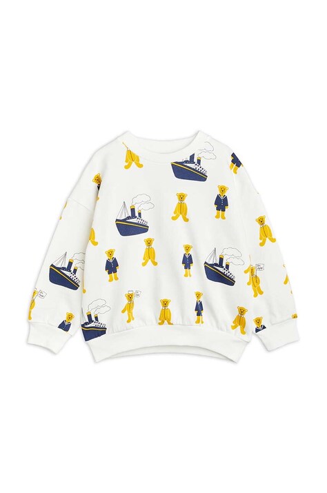 Mini Rodini hanorac de bumbac pentru copii culoarea alb, modelator