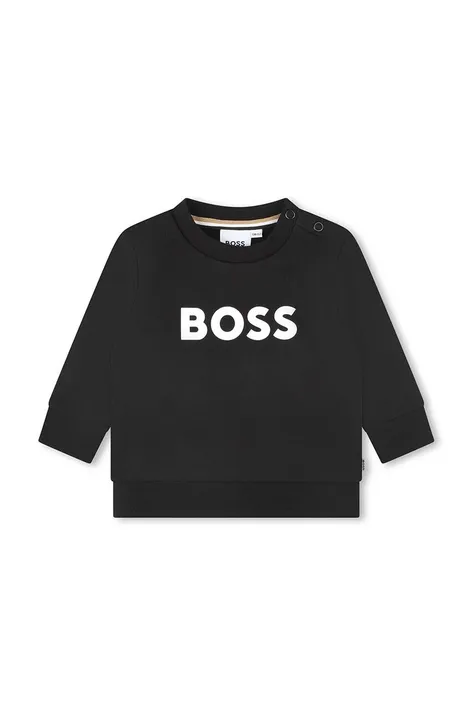 Παιδική μπλούζα BOSS χρώμα: μαύρο