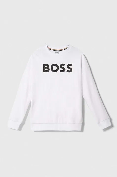Παιδική μπλούζα BOSS χρώμα: άσπρο