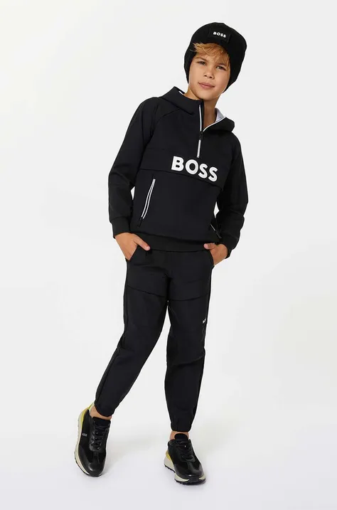 Otroški pulover BOSS črna barva