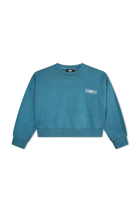 Dkny hanorac de bumbac pentru copii culoarea verde, cu imprimeu