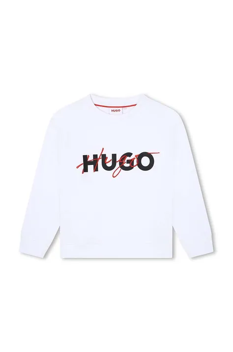 Παιδική μπλούζα HUGO χρώμα: άσπρο