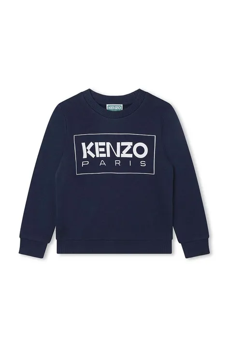 Kenzo Kids bluza bawełniana dziecięca kolor niebieski z nadrukiem