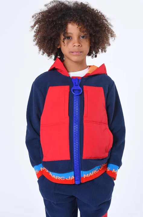 Otroški pulover Marc Jacobs mornarsko modra barva, s kapuco