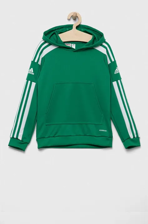 Παιδική μπλούζα adidas Performance χρώμα: πράσινο, με κουκούλα