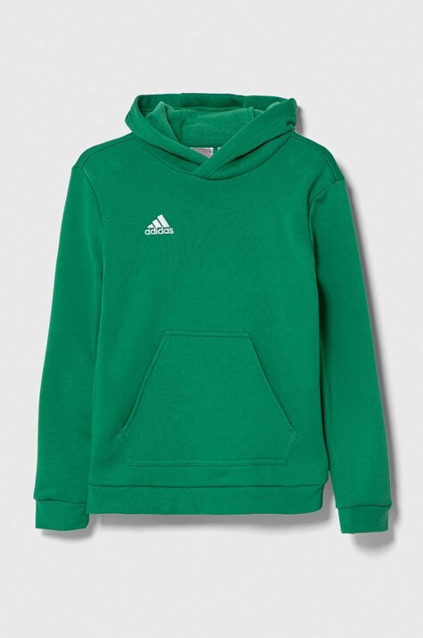 Dětská mikina adidas Performance ENT22 HOODY Y zelená barva, s kapucí, s aplikací
