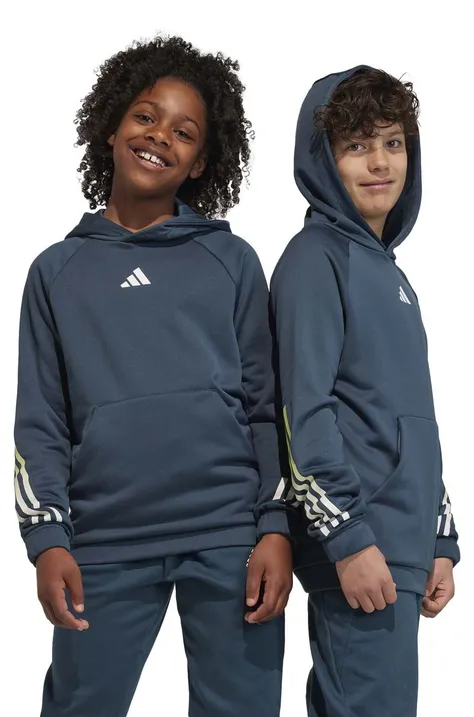 Detská mikina adidas s kapucňou, s potlačou