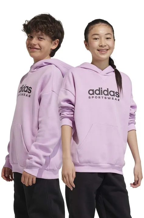 adidas gyerek felső lila, nyomott mintás, kapucnis