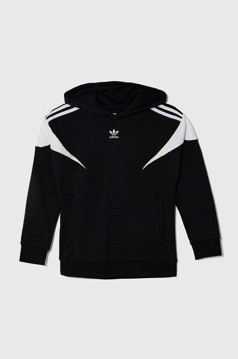 Детская кофта adidas Originals цвет чёрный с капюшоном узор