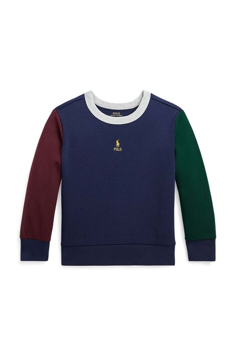 Polo Ralph Lauren bluza copii culoarea albastru marin, cu imprimeu