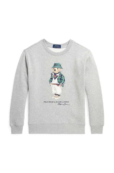 Dječja dukserica Polo Ralph Lauren boja: siva, s tiskom