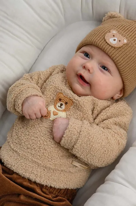 Jamiks bluza niemowlęca kolor beżowy z aplikacją