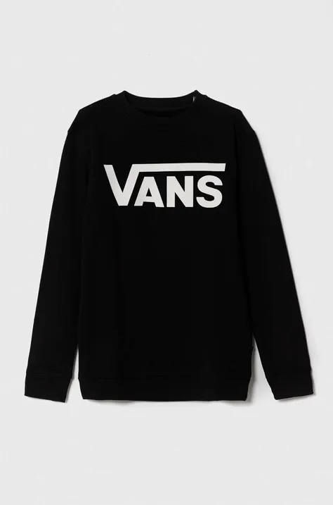 Otroški bombažen pulover Vans VANS CLASSIC CREW črna barva