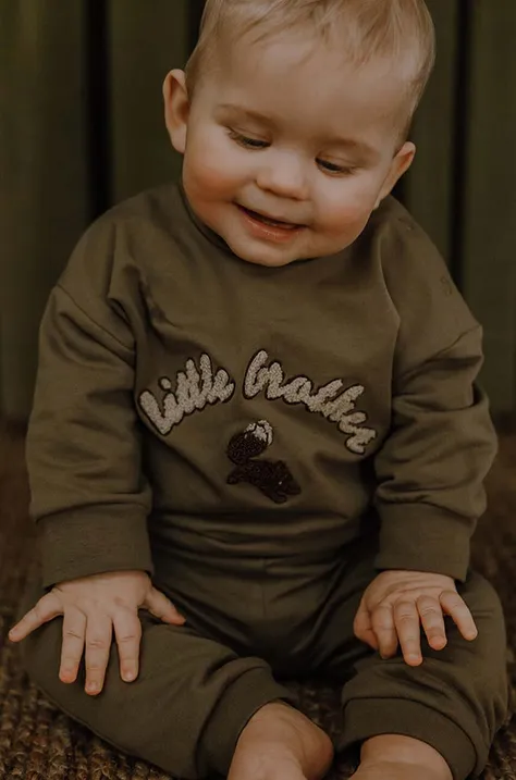 Кофта для младенцев That's mine 005073 Finley Little Brother Sweatshirt цвет коричневый с аппликацией