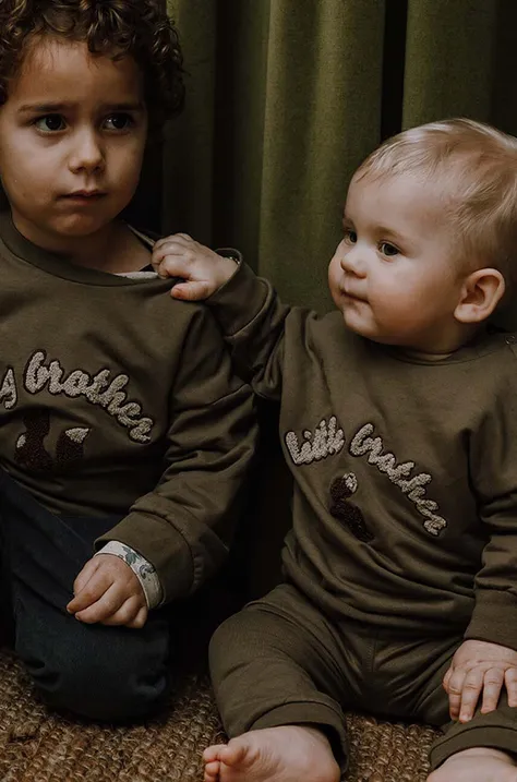 That's mine bluza dziecięca 005072 Finley Big Brother Sweatshirt kolor brązowy z aplikacją