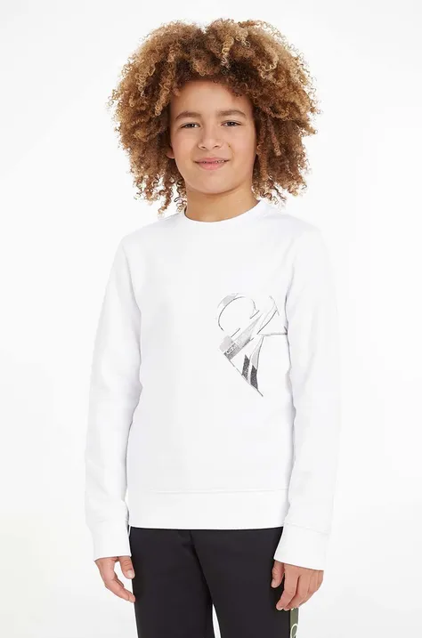 Παιδική μπλούζα Calvin Klein Jeans χρώμα: άσπρο