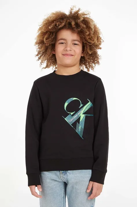 Otroški pulover Calvin Klein Jeans črna barva