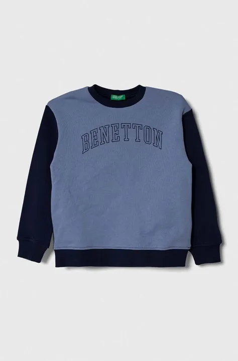 United Colors of Benetton bluza bawełniana dziecięca z nadrukiem