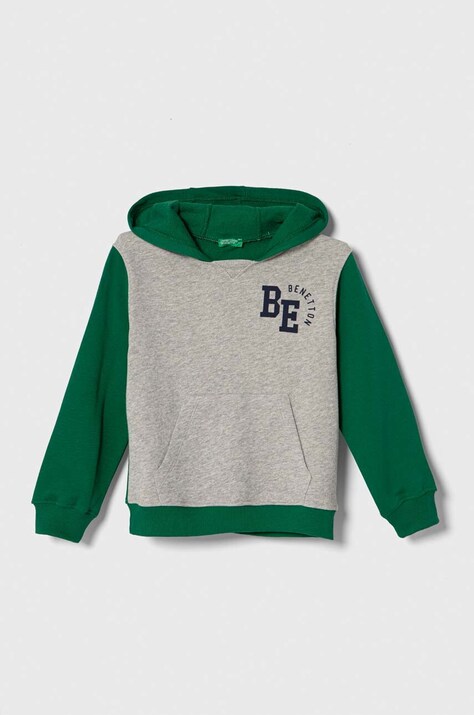 Детская хлопковая кофта United Colors of Benetton с капюшоном узор