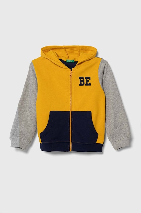 United Colors of Benetton hanorac de bumbac pentru copii cu glugă, modelator