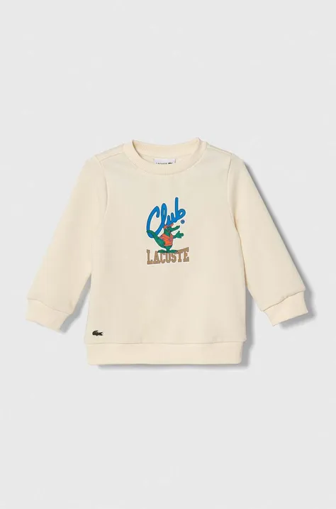 Lacoste bluza dziecięca kolor beżowy z nadrukiem