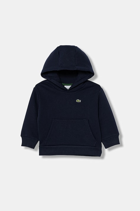 Lacoste bluza dziecięca kolor granatowy z kapturem gładka SJ5292