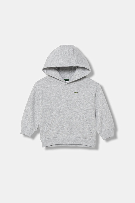 Lacoste bluza dziecięca kolor szary z kapturem gładka SJ5292