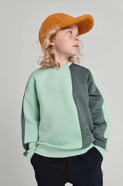 Dětská mikina Reima Letkein zelená barva, vzorovaná