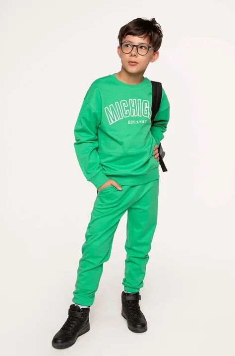 Otroški bombažen pulover Coccodrillo zelena barva